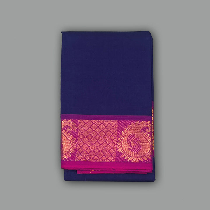 Hayagrivas Dark Blue Handloom Chettinad Cotton Saree KSBE3H10-4