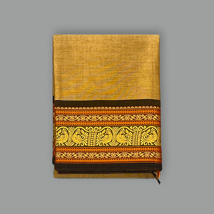 Hayagrivas Khaki Brown Handloom Chettinad Cotton Saree KSBE2H1-17