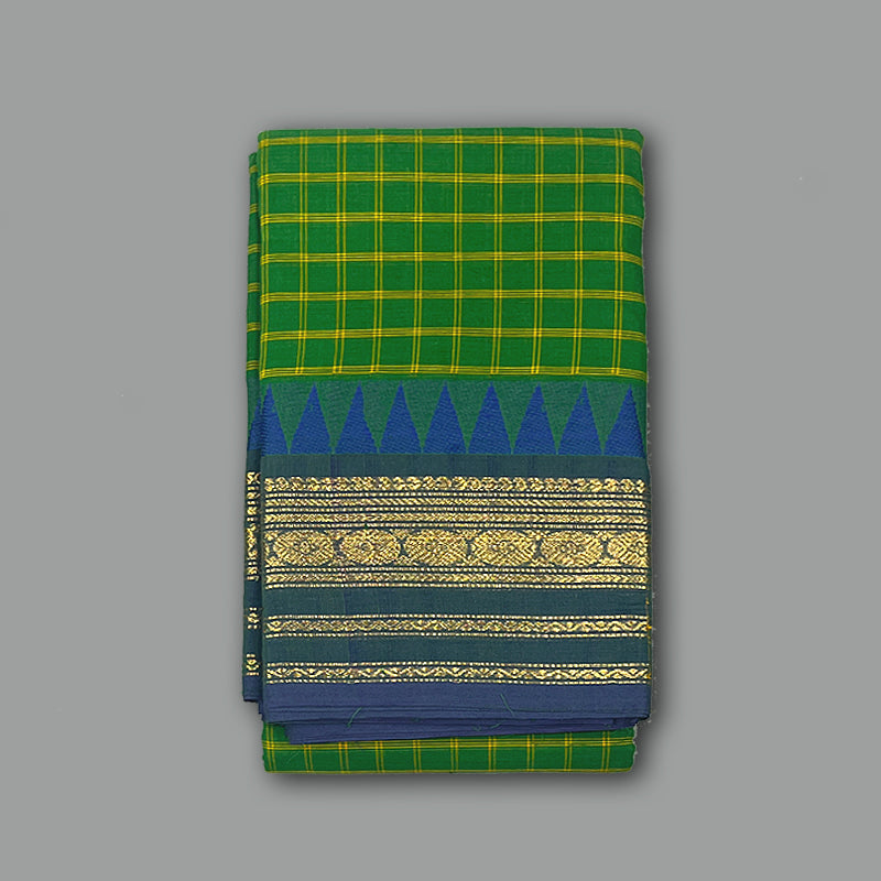 Hayagrivas Green Handloom Chettinad Cotton Saree KBE1566K9-4