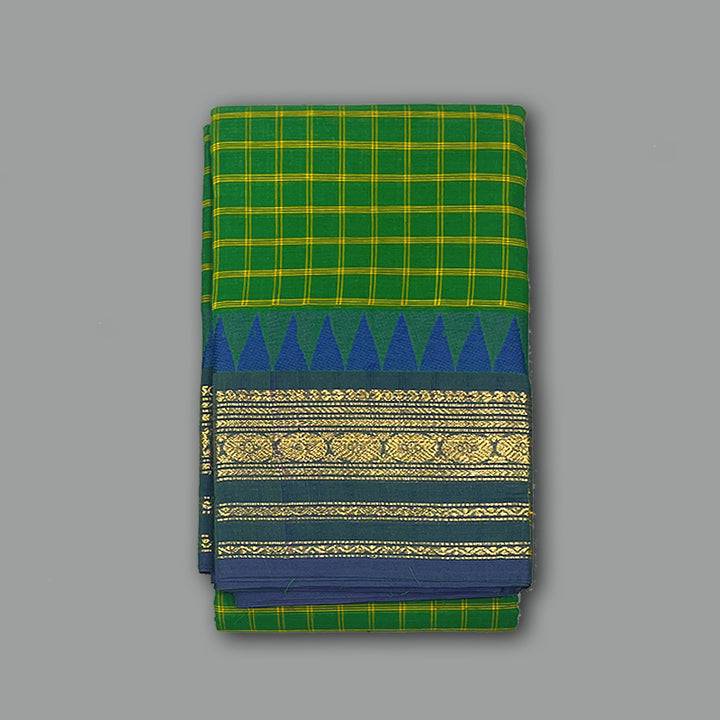 Hayagrivas Green Handloom Chettinad Cotton Saree KBE1566K9-4