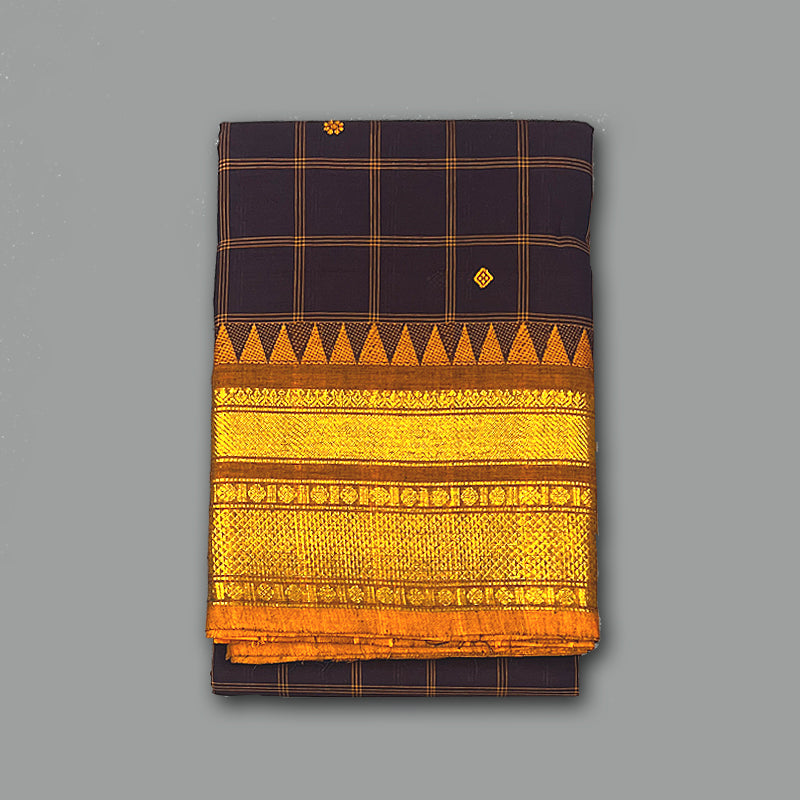 Hayagrivas Deep Violet Handloom Chettinad Cotton Saree KSBE2H7-1