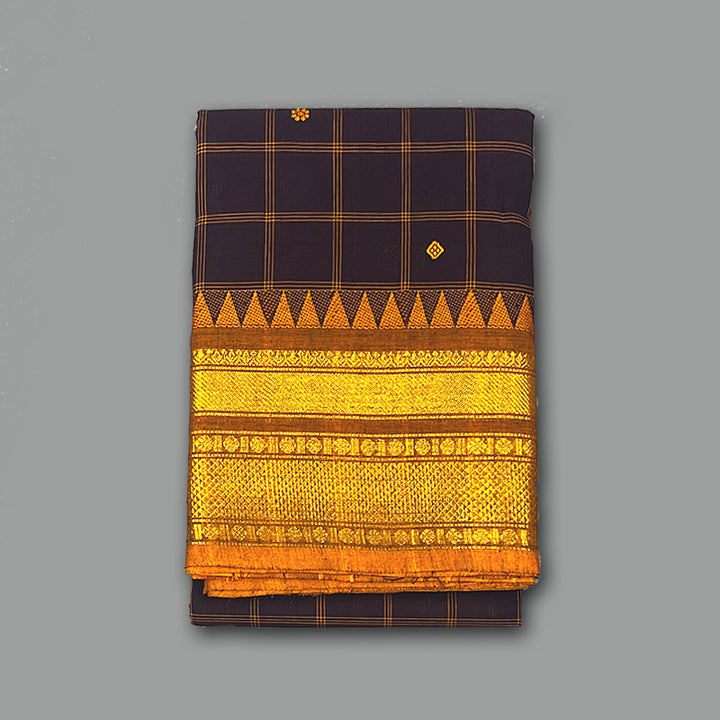Hayagrivas Deep Violet Handloom Chettinad Cotton Saree KSBE2H7-1