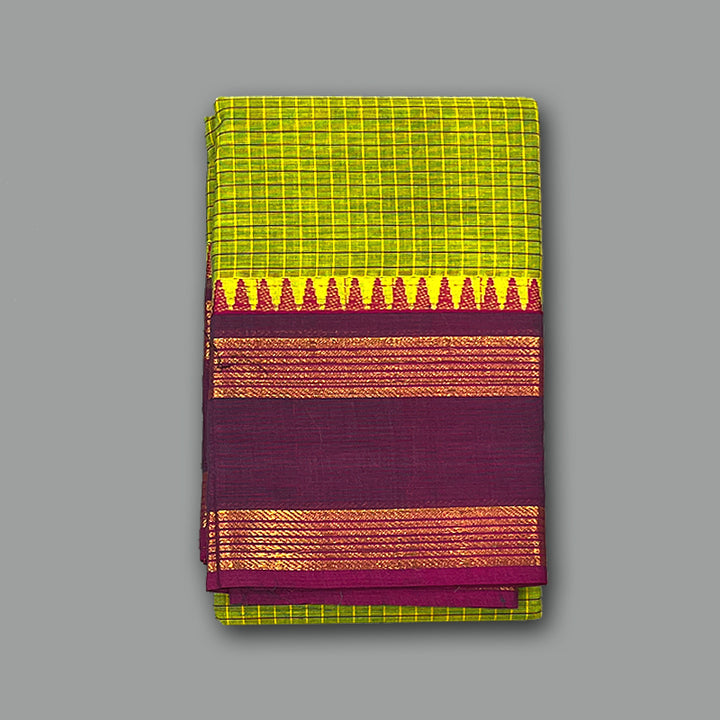 Hayagrivas Light Green Handloom Chettinad Cotton Saree KSBE3H16-4