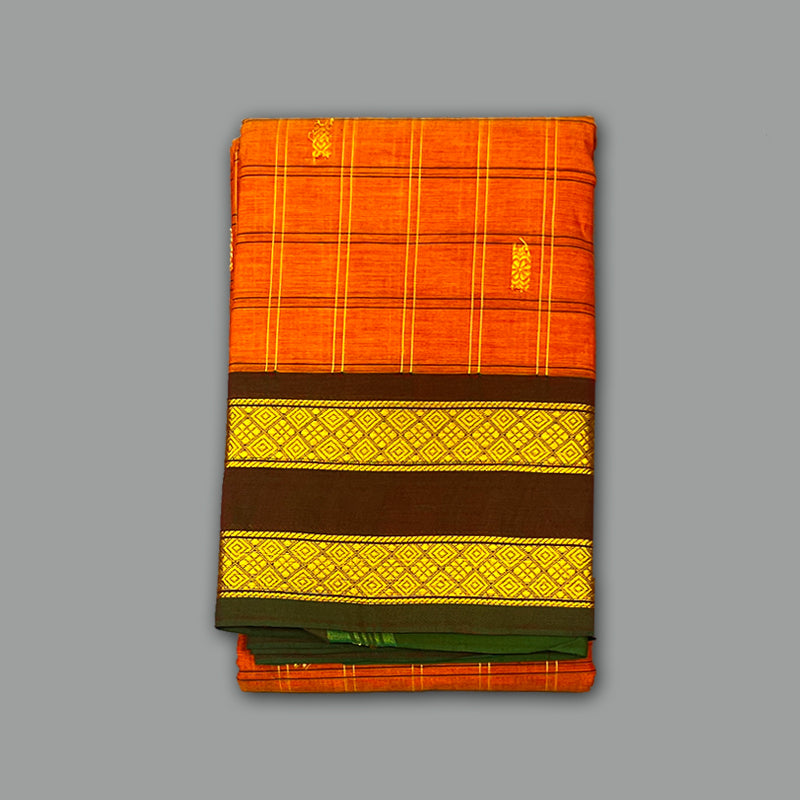 Hayagrivas Turmeric Yellow Handloom Chettinad Cotton Saree KSBE1H6-1