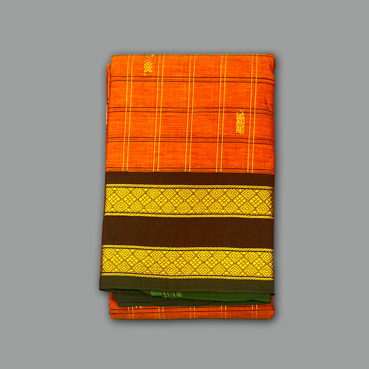 Hayagrivas Turmeric Yellow Handloom Chettinad Cotton Saree KSBE1H6-1