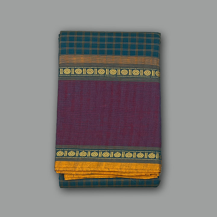 Hayagrivas Blue Handloom Chettinad Cotton Saree KSBE1H3-11