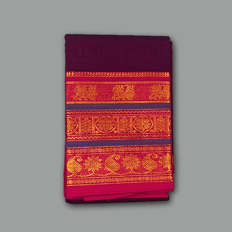 Hayagrivas Purple Handloom Chettinad Cotton Saree KSBE3H15-6