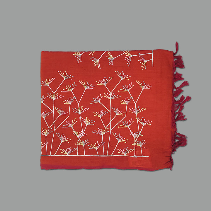 Hayagrivas Rust Orange Fancy Cotton Saree KBE2167A1-41