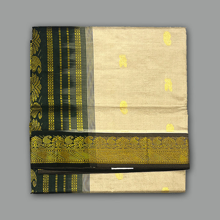 Hayagrivas Light Grey Semi Silk Cotton Saree SSCBF83F4-4