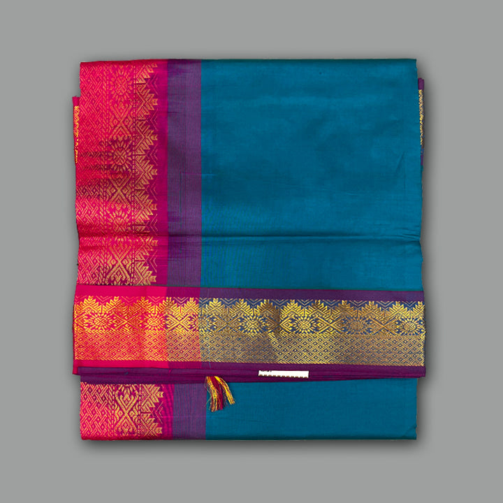 Hayagrivas Sky Blue Semi Silk Cotton Saree SSCBF64E1-47