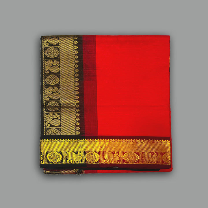 Hayagrivas Red Semi Silk Cotton Saree SSCBF83F3-12