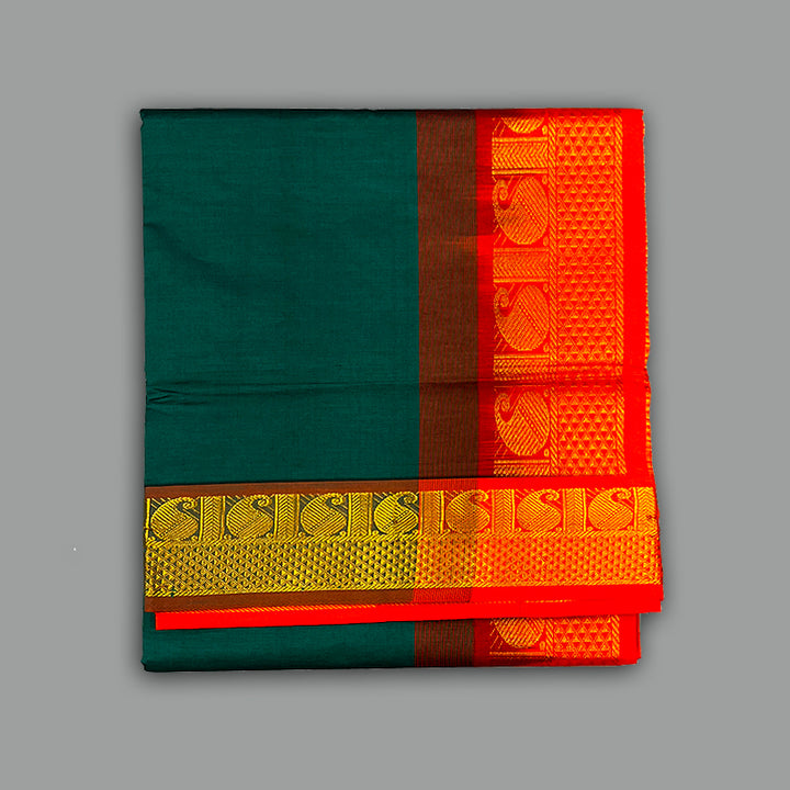 Hayagrivas Peacock Green Semi Silk Cotton Saree SSCBF101F1-73