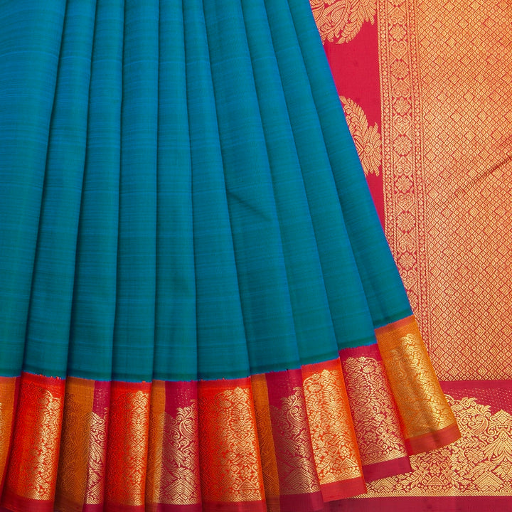 Hayagrivas Handloom Mayilkazhuthu Kanjivaram Silk Saree with Multicolour Border KBF332E7-1